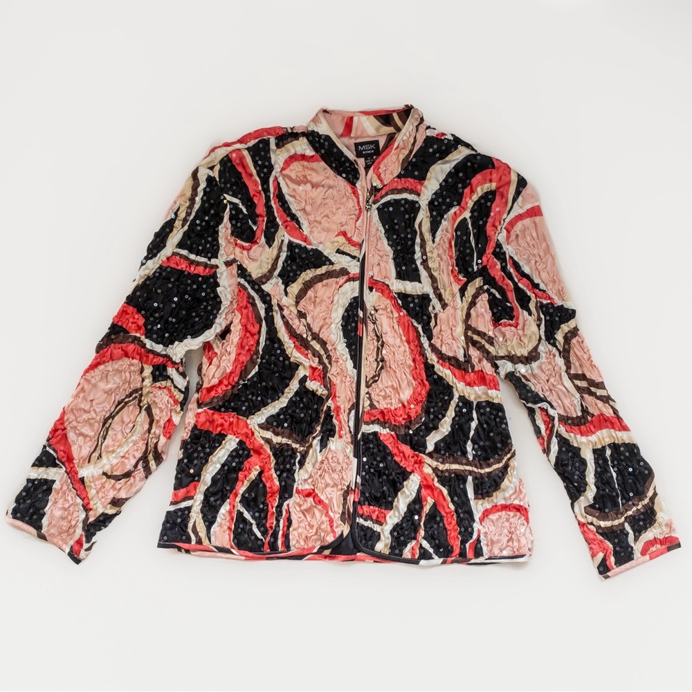 90’s Y2K sequin scrunch blouse jacket